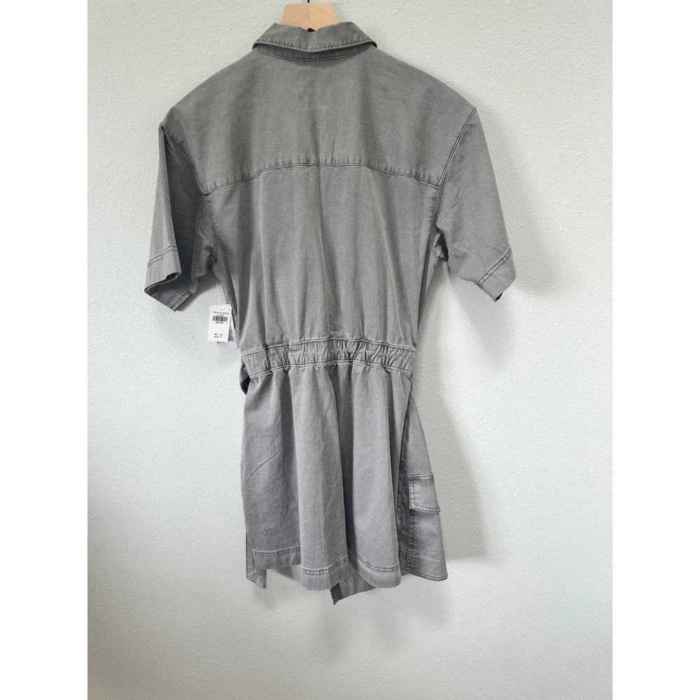 Abercrombie & Fitch Romper Womens‎ MT Grey Utility Wrap Front Garment Dyed NWT